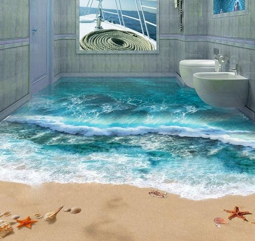 3д плитка: 3D для ванной, кафель для пола, объемной фото, керамическая напольная с эффектом разлитой воды, РФ