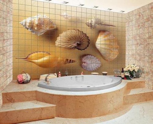 3д плитка: 3D для ванной, кафель для пола, объемной фото, керамическая напольная с эффектом разлитой воды, РФ