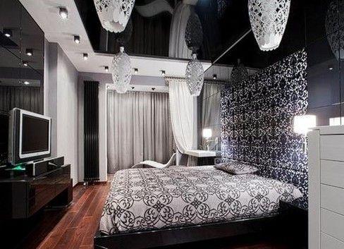Черный потолок: фото интерьера, с серым и белым, с золотым в комнате, дизайн своими руками