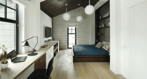 Дизайн узкой спальни: фото интерьеров, идеи