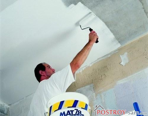 Как покрасить потолок водоэмульсионной краской без разводов и потеков?