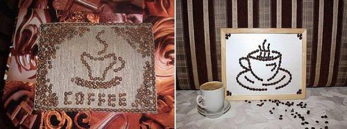 Панно из кофейных зерен своими руками: фото, мастер класс, картины, кофейная чашка, панно кошек из фасоли, как сделать подсолнухи на стену, видео