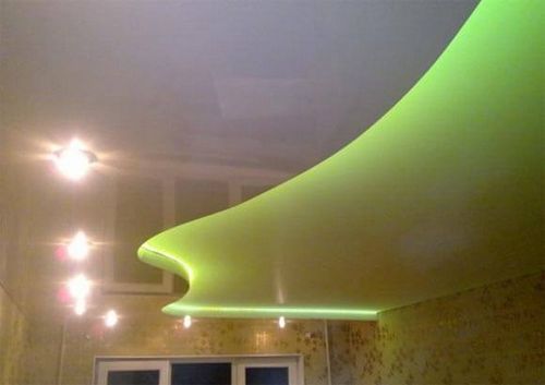 Подсветка натяжного потолка, как сделать монтаж  - варианты устройства: запотолочная, изнутри, смотрите фото и видео