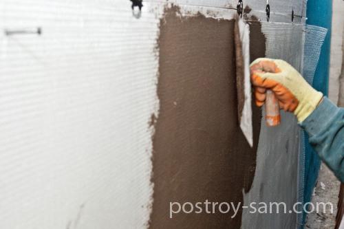 Утепление стен снаружи пенопластом