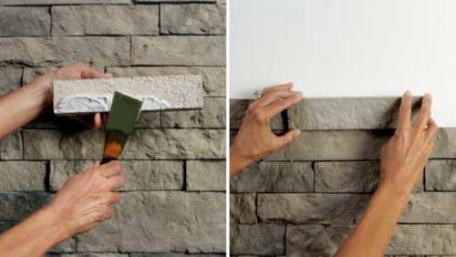 Как клеить искусственный камень на стену?