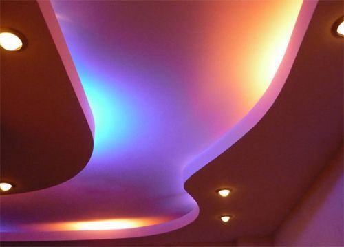 Как сделать потолок с подсветкой, как обустроить подключение, подробное фото +видео