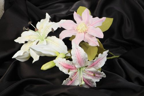 Лилии из фоамирана: фото и мастер-класс пошагово, выкройка и шаблон, МК с бутоном, цветы руками как сделать