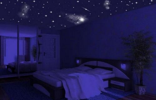 Натяжной потолок с подсветкой в спальне - варианты реализации, фото