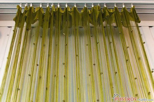 Нитяные шторы в интерьере - преимущество и фото