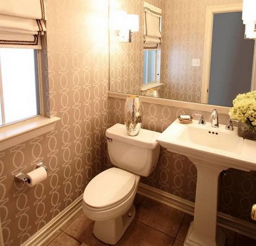 Обои для туалета в квартире фото: интерьер туалета, ремонт обоями, дизайн под плитку, жидкие обои, отделка