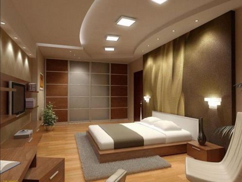 Освещение в спальне с натяжными потолками