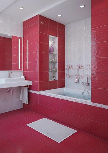 Плитка для ванной комнаты фото дизайн: отделки варианты, кафель и облицовка, каталог сочетаний цветов, декор