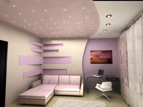 Потолок в спальне: фото, какой лучше сделать, высота в 12 кв м, многоуровневый в небольшой, простые и двухуровневые, красивые
