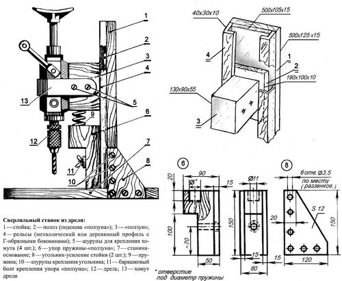 Сверлильный станок из дрели своими руками: видео, чертежи, инструкции