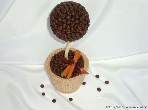 Топиарий из кофейных зерен своими руками: фото мастер класс, как сделать летящую чашку, видео, сердце