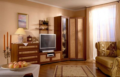 Угловая стенка в гостиную: со шкафом в зал, фото мебели, бывают ли круглые стенки с платяным шкафом