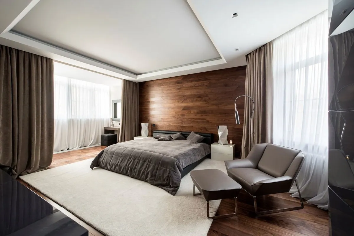 Утонченный и лаконичный интерьер спальни в стиле модерн