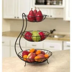 Display your favorite fruits and vegetables by choosing this affordable Spectrum Yumi Steel Arched Tier Server in Black. Kitchen Items, Kitchen Gadgets, Dining Table In Kitchen, 3 Tier Server, Wrought Iron Decor