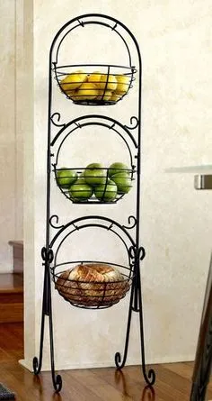 Scroll 3-Tier Versatile Floor Basket Stand - Can be used in any room of the house! From Makeup to Soaps ... Plants to Towels. Make A Closet, Diy Rack, Above Cabinets, Organization Ideas, Closet Organization
