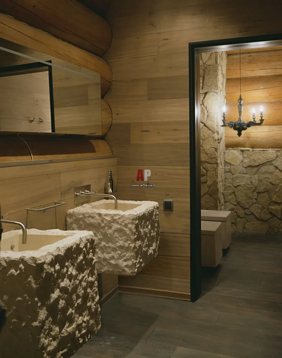 Мебель для ванной комнаты в деревянном доме