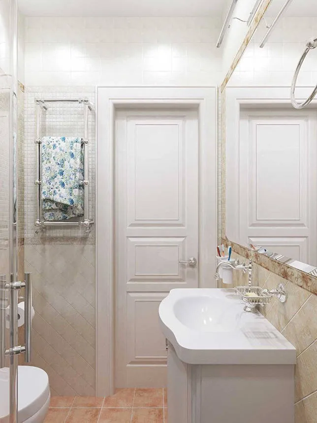 Дизайн ванной комнаты 3 кв.м. в классическом стиле - фото