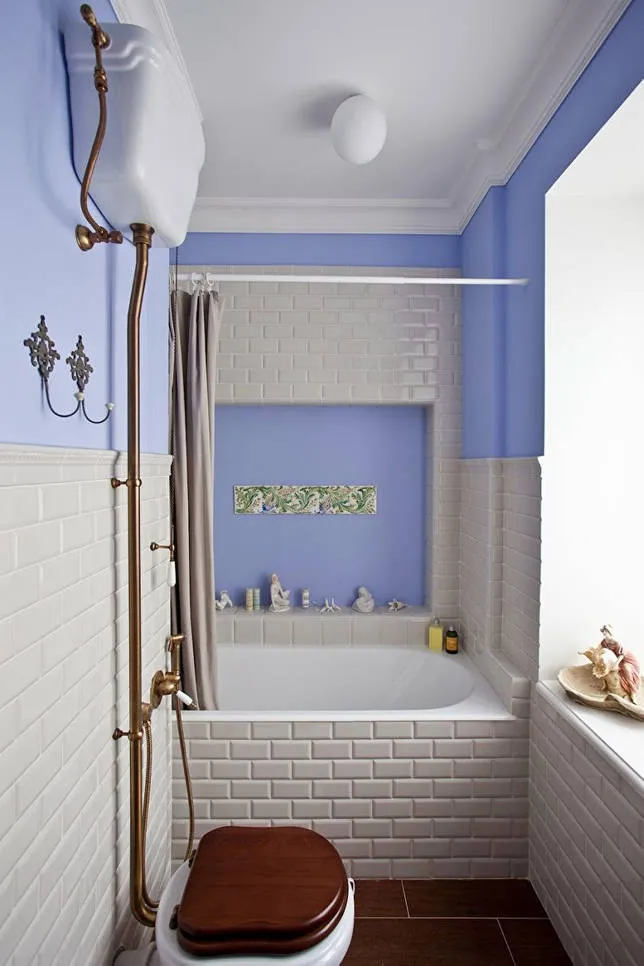 Дизайн ванной комнаты 3 кв.м. в стиле прованс - фото