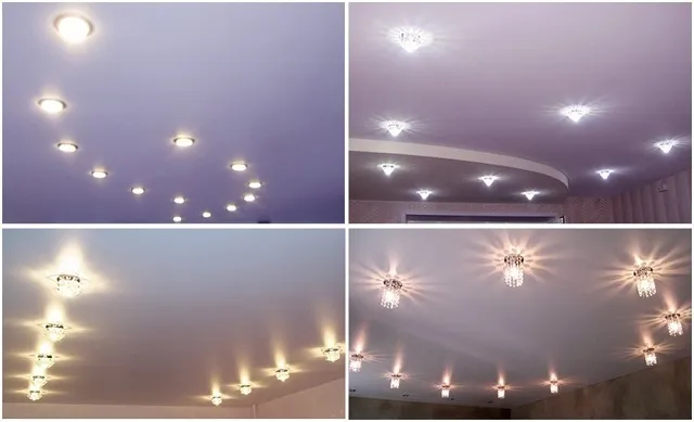 Точечные светильники на подвесных или натяжных потолках