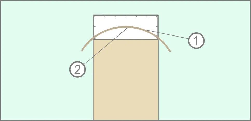 Разметка дуги арки методом "Плинтуса"