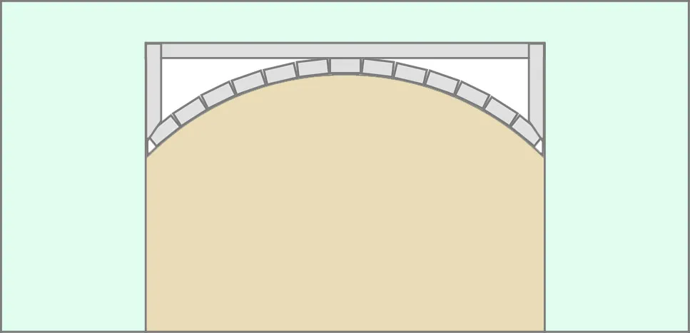 Каркас для арки из профиля, вид с внутренней стороны