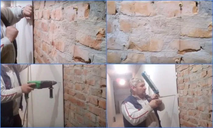 Как крепить гипсокартон к стене без профиля и обрешетки