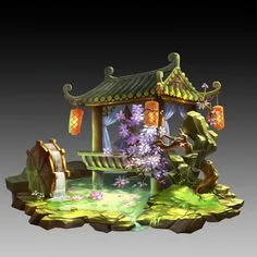 Environment Painting, Game Character Design, Chinese Theme, Props Art, Isometric Art
