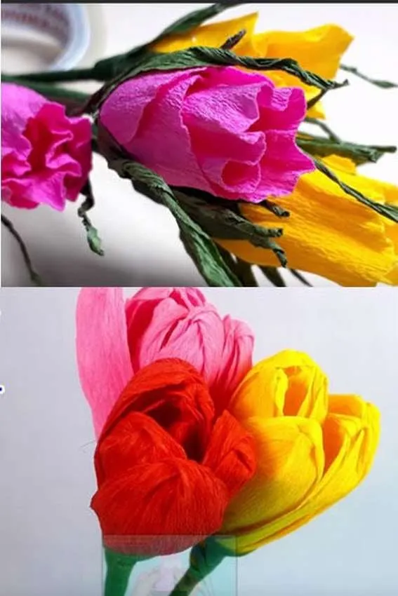 цветы из гофрированной бумаги для украшения своими руками 