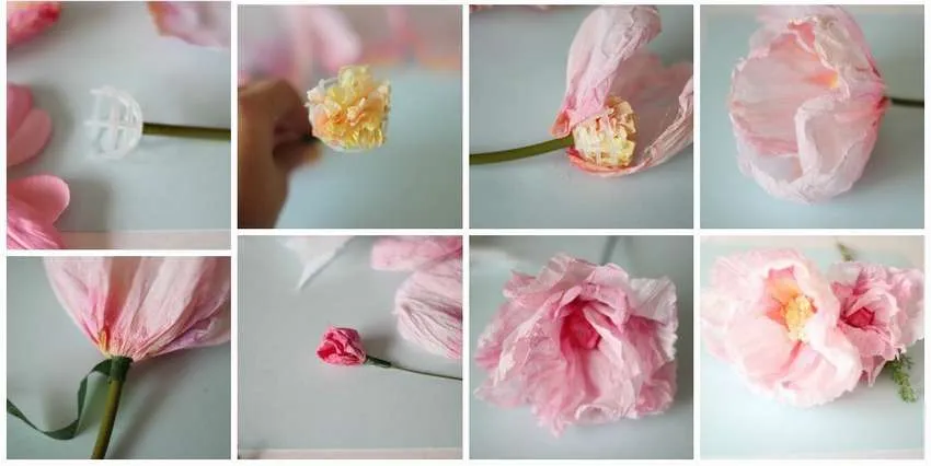 красивые цветы из гофрированной бумаги
