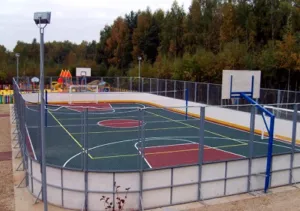 Освещение универсальной спортивной площадки для хоккея баскетбола и минифутбола