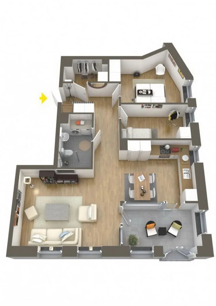 (+75 фото) Схемы и фото планировок 3х комнатных квартир удачные решения