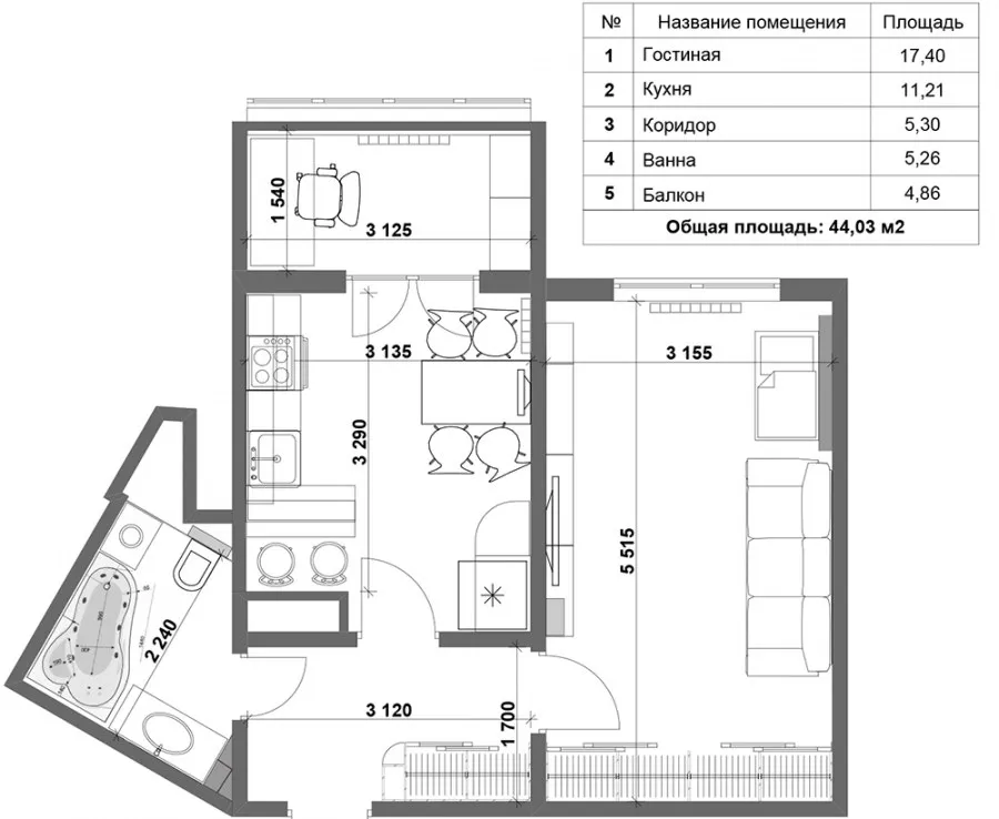 Планировка квартиры чертеж