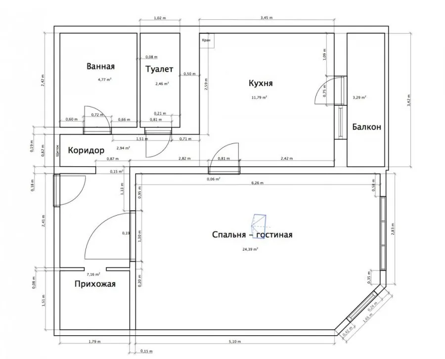 План квартиры чертеж