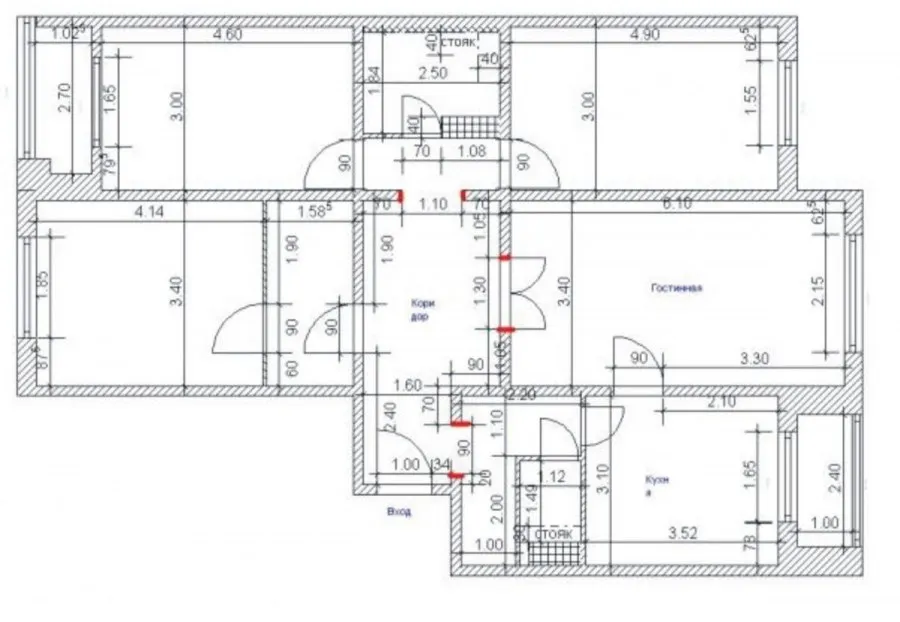 П-3м планировка 4-х комнатной квартиры