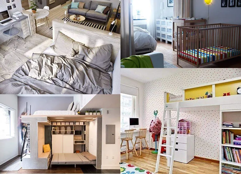Дизайн маленькой квартиры для семьи с одним ребенком – одна комната площадью 17 м2