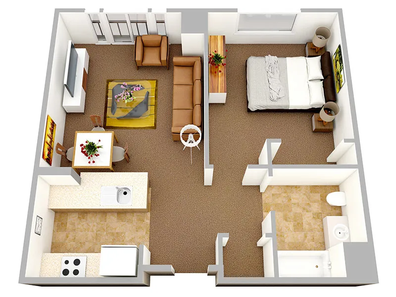 Пример перепланировки большой квартиры с одним главным помещением