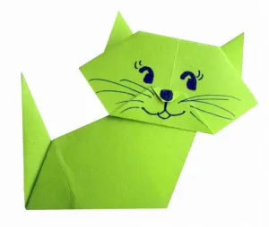 кот оригами из бумаги