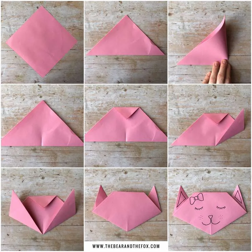 кот оригами 