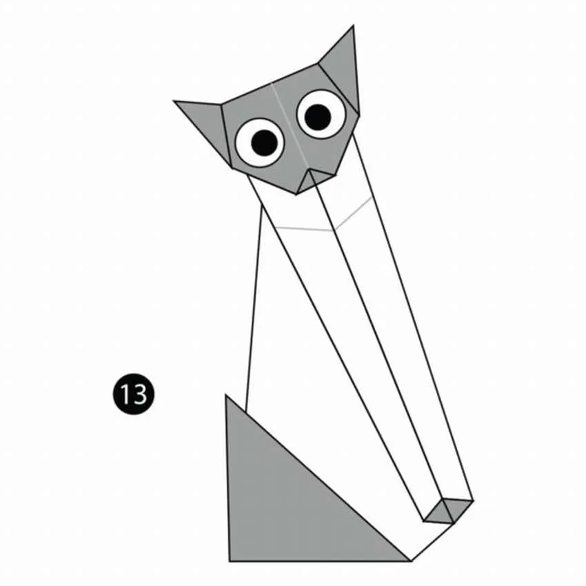 кошка оригами схема
