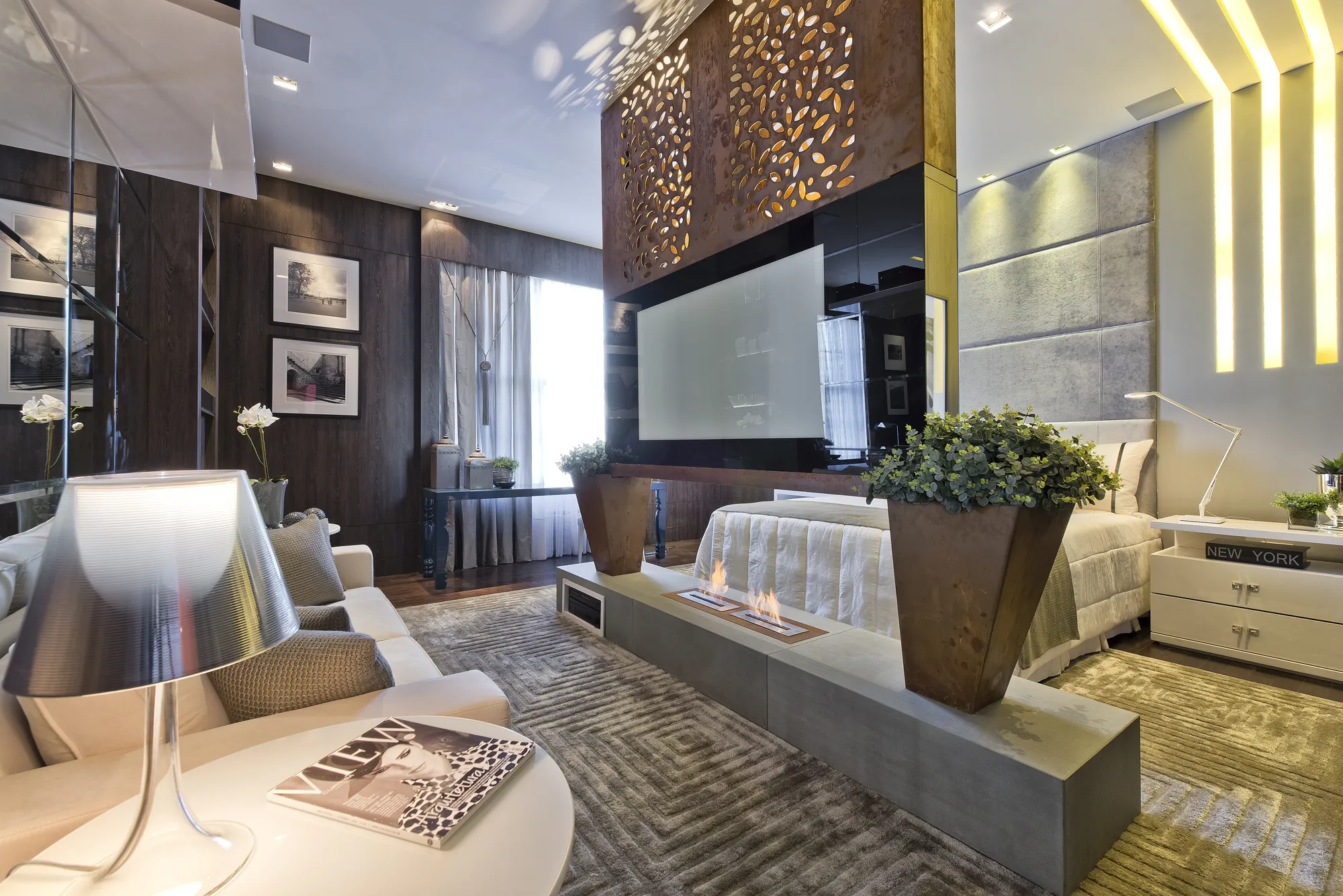 Дизайн интерьера гостиной в коричневом цвете
