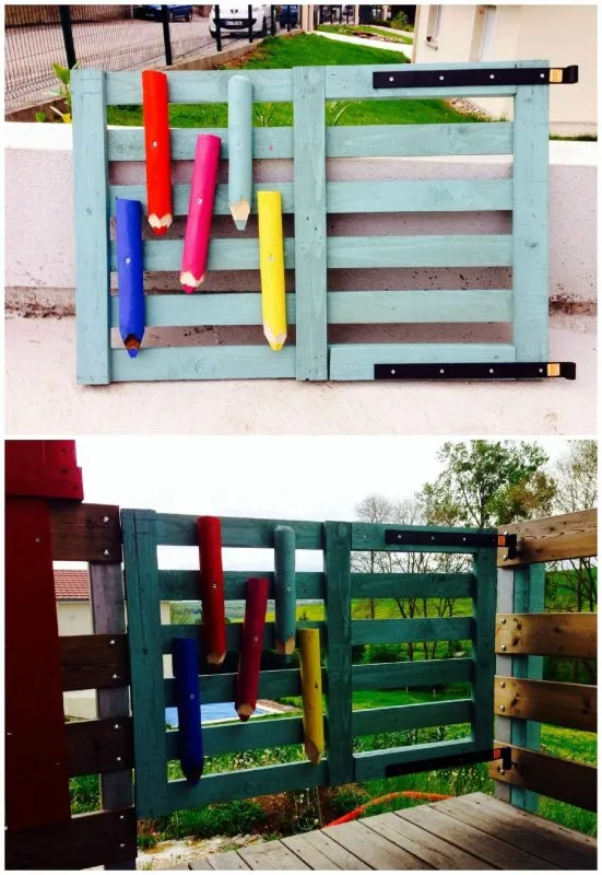 Заборчик из поддонов для детского сада